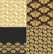 Set of paisley patterns