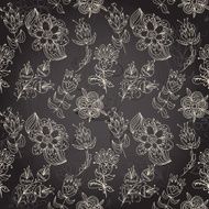 Seamless dark texture with flower N6