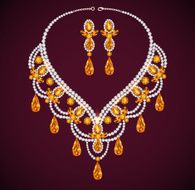 feminine vintage necklace with yellow gems