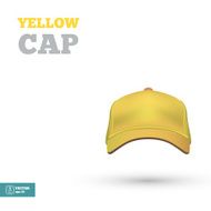Yellow baseball cap template Front view Vector