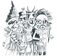 scribble of carnival figures