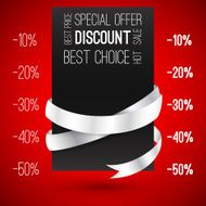 Discount Sale Tag Special offer with ribbons Hot sale