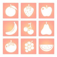 Fruits shape vector icon