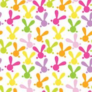 Colorful Seamless Patern With Easter Bunny Vector N4