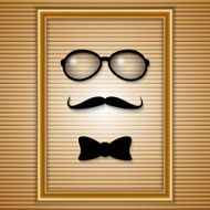 Vector set of hipster elements in the frame