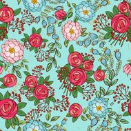 seamless with vintage bouquets