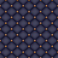 Seamless glam black velvet quilted background with golden pins
