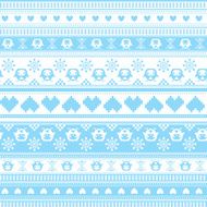 Seamless Winter Sweater pattern with Hearts and Owls N6
