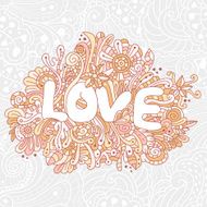 Vector seamless love texture with abstract flowers N14