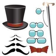 Mustaches and retro accessories N2