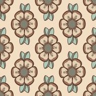 Fashion pattern with flowers in light retro color