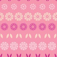 Pink abstract flowers stripes seamless pattern background