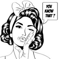 cute retro woman in comics style N91