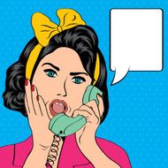 cute retro woman in comics style N92