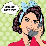 cute retro woman in comics style N93