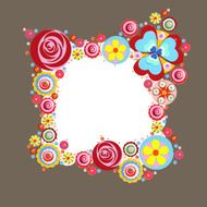 Flowers vector floral composition with place for text paint texture N15