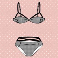 Hand drawn vector sexy lingerie set N18