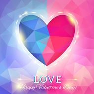 Heart Happy Valentine's Day Card in Polygonal Style N6
