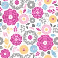 Vibrant floral scaterred seamless pattern background