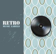Grunge vinyl record icon on retro background