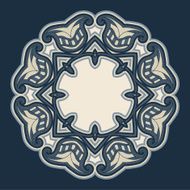 Greeting card with circular floral pattern N3
