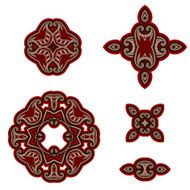 Set of design elements in oriental style N4