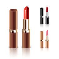 Lipstick isolated on white vector set