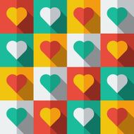 Background with hearts in flat icon style N3