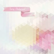 abstract background of triangles with pink ribbon pastel spring colors