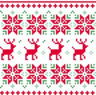 Nordic seamless knitted christmas pattern vector ( red and green )