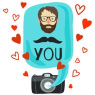Valentines day - contemptorary style vector greeting card