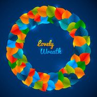 Vector banner leaf wreath design with place for text