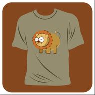 vector t-shirt with funny lion N2