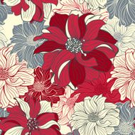 Hand-drawn flowers of dahlia N19