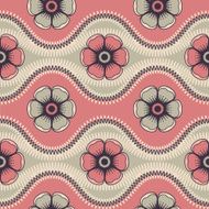 Fashion pattern with flowers in retro color N3