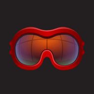 Red tinted ski goggles