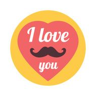 Vector Flat Trendy Hipster &quot;I Love You&quot; Illustration Concept