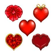 Set of hearts for design