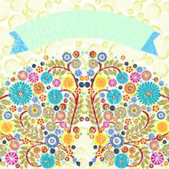vector Floral frame border with leaves card place for text N5