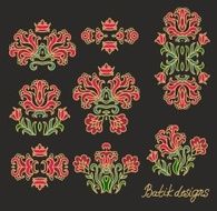 Set of stylized flowers