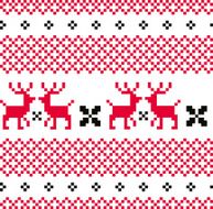 Norwegian ornamental Christmas pattern ( red and white )