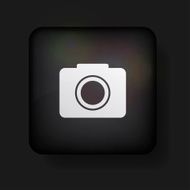Vector camera icon on black Eps10