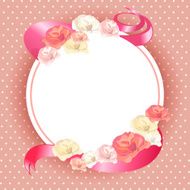 vintage round frame with roses
