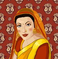 portrait of a beautiful Indian woman in sari N4