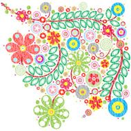 flower floral branch element background grunge N2