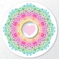 Vintage invitation card with heart shape and lace ornamen