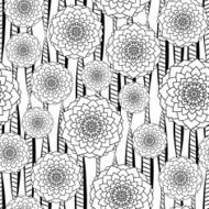 seamless black and white floral pattern N2