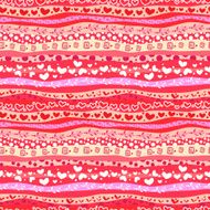 Red Love Valentin&#039;s Day Waves Seamless Background