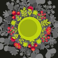 Round banner with flowers