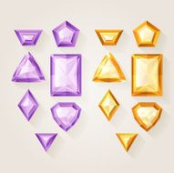 Set of jewels - yellow and purple Colorful gemstones